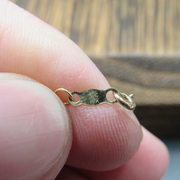 18" 10K Gold Ruby & Diamond Chip Heart Necklace - Picture 4 of 6